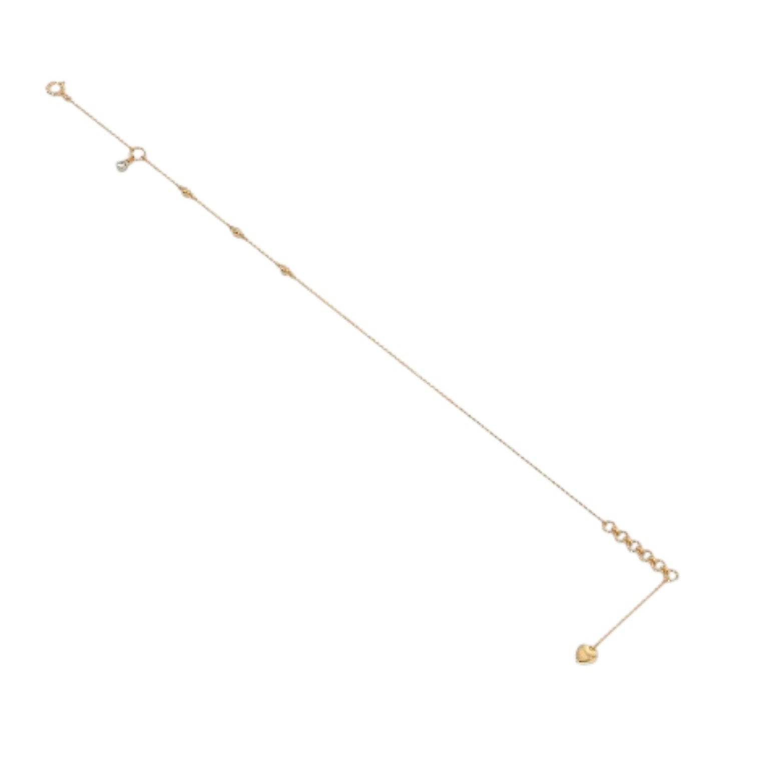 Golden 925 Sterling Silver Heart Charm Bling Anklet By Kesardeep Impex For Women